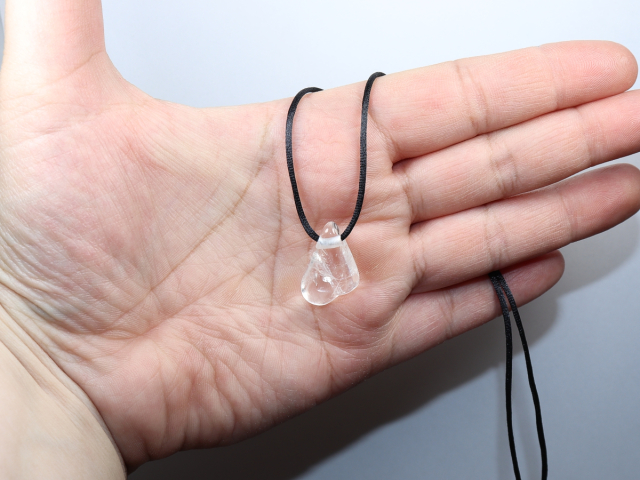 goshenite with cord or silver 925