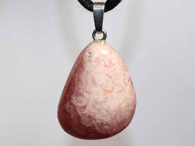 rhodochrosite with cord or silver 925