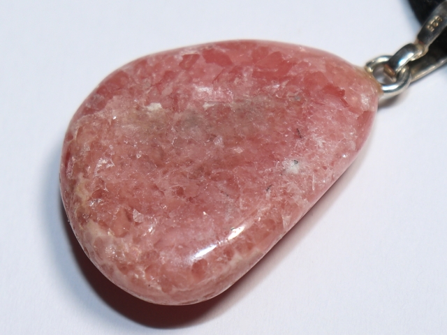 rhodochrosite with cord or silver 925