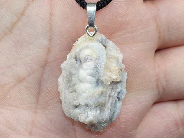 chalcedony with cord or silver 925