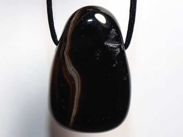 Preview: black agate with cord or silver 925