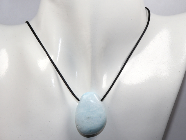 Preview: blauer Aragonit mit Band oder Silber 925