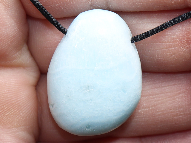 blauer Aragonit mit Band oder Silber 925