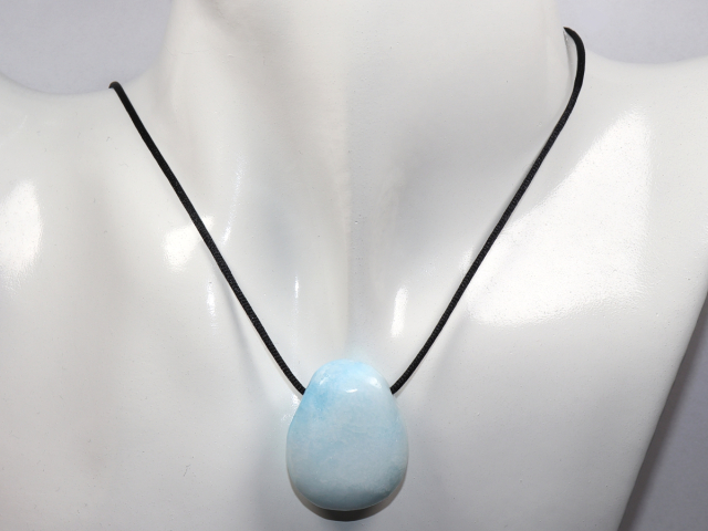 Preview: blauer Aragonit mit Band oder Silber 925