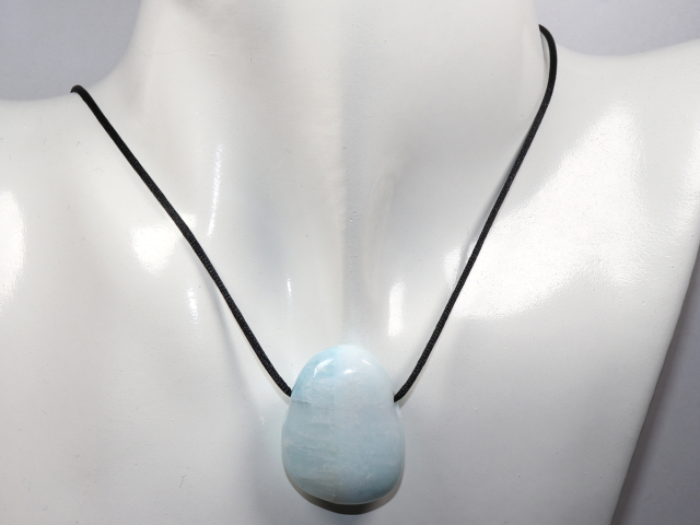 Preview: blauer Aragonit mit Band oder Silber 925
