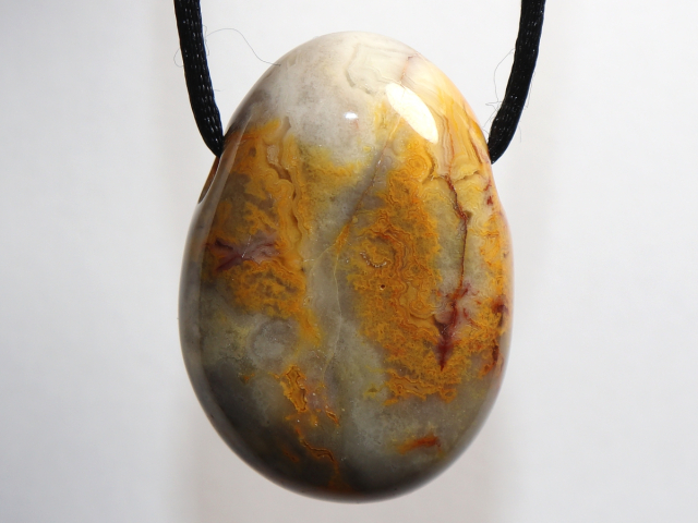 crazy lace agate with cord or silver 925