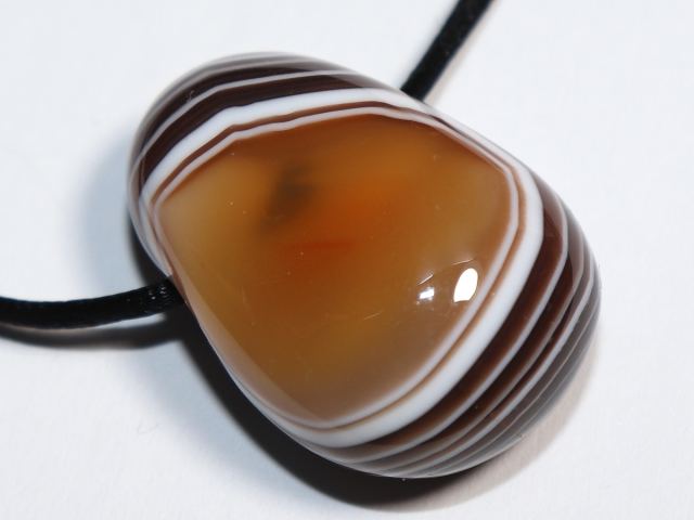Botswana agate with cord or silver 925