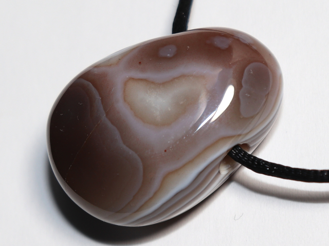 Botswana agate with cord or silver 925
