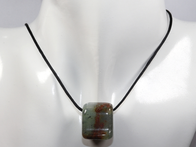 Preview: chrysoprase with cord or silver 925