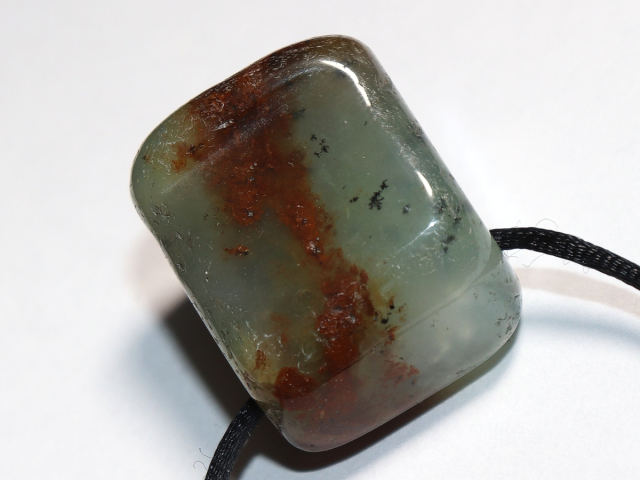 chrysoprase with cord or silver 925