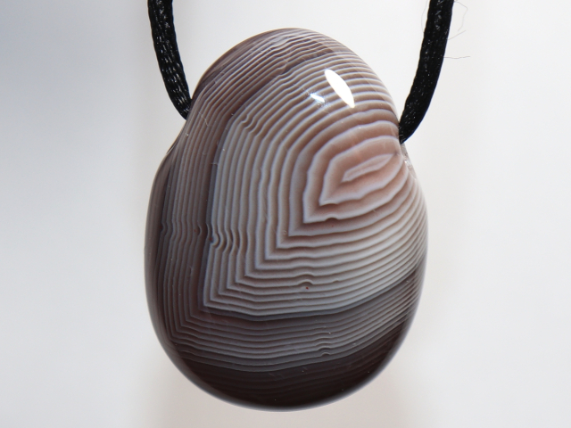 Botswana agate with cord or silver 925