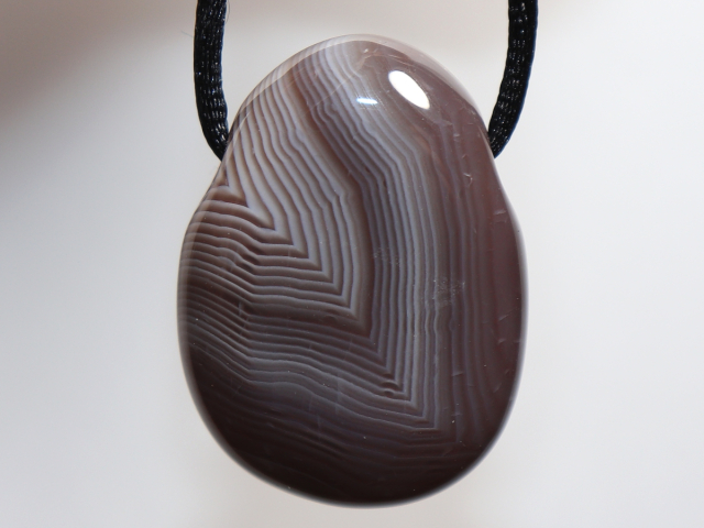 Botswana agate with cord or silver 925