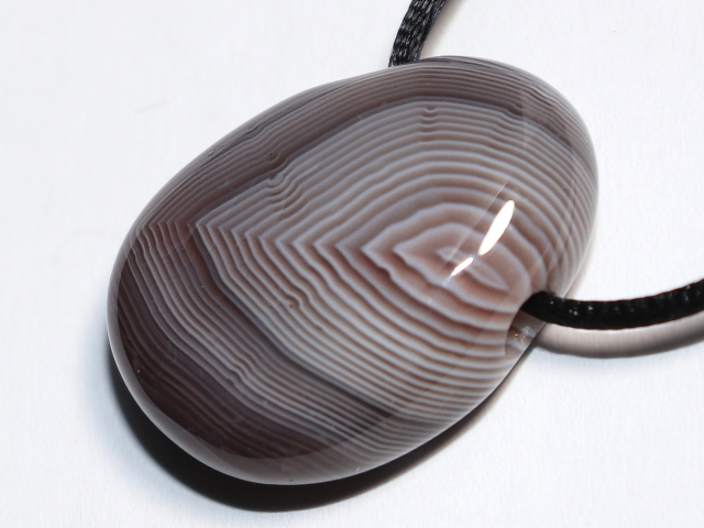 Botswana agate with cord or silver 925