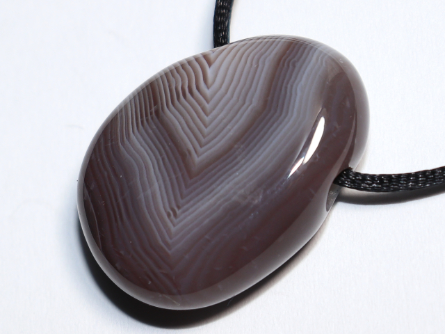 Botswana agate with cord or silver 925