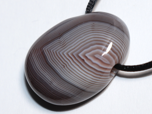 Botswana agate with cord or silver 925