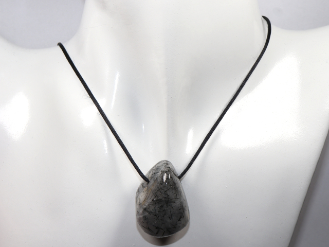 Preview: tourmaline quartz with cord or silver 925