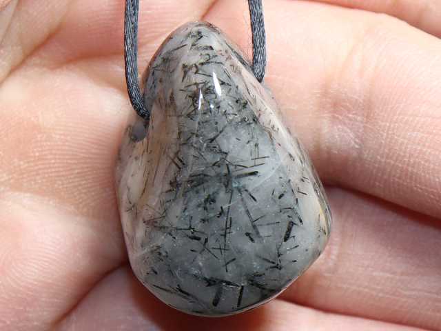 tourmaline quartz with cord or silver 925