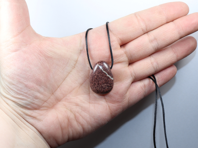 porcellanite with cord or silver 925