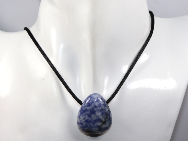 sodalite with cord or silver 925
