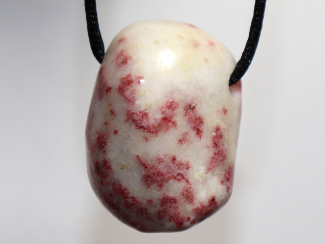 Cinnabar in quartz with cord or silver 925
