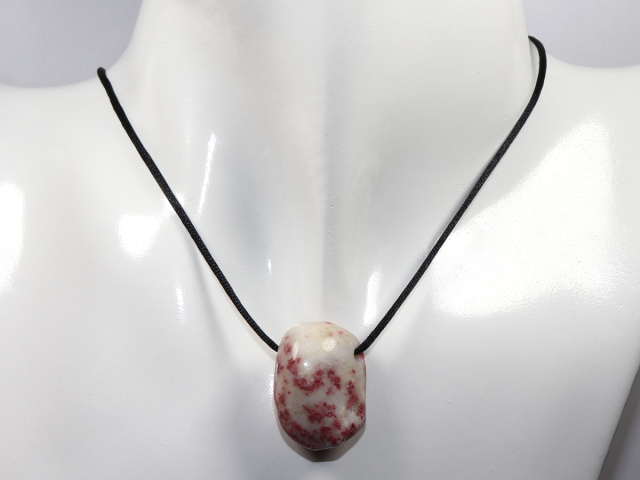 Cinnabar in quartz with cord or silver 925