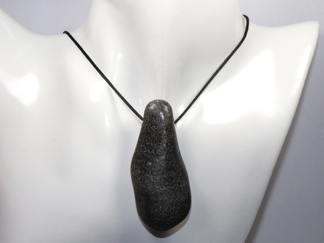 Preview: black coral with cord or silver 925