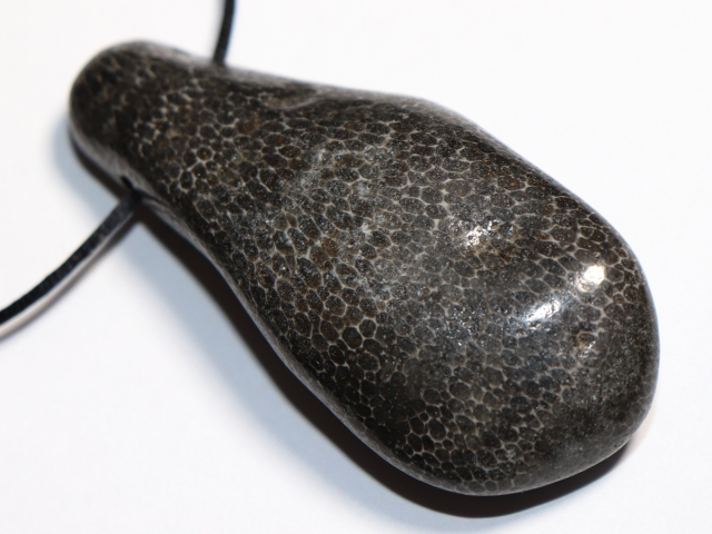 black coral with cord or silver 925
