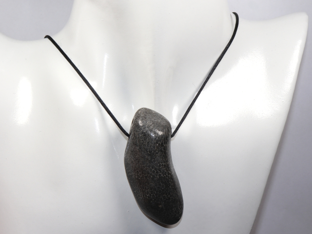 Preview: schwarze Koralle mit Band oder Silber 925