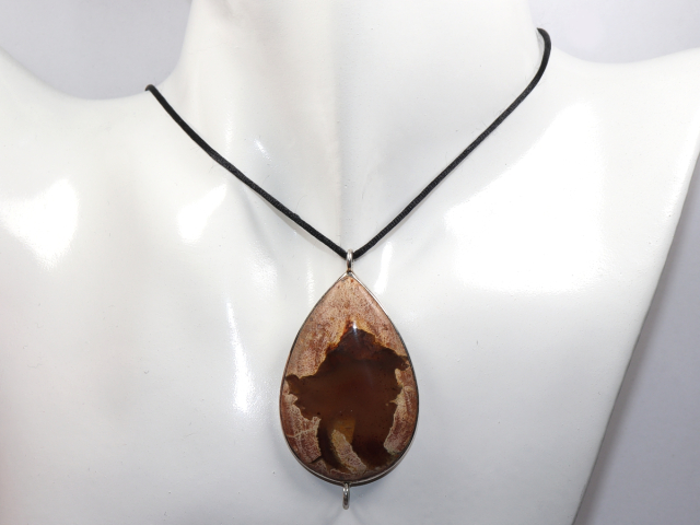 Preview: Amulettstein mit Band oder Silber 925