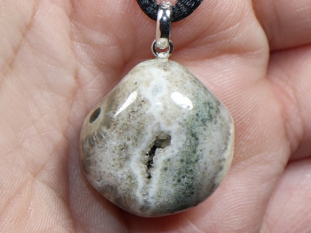 ocean jasper with cord or silver 925