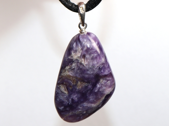charoite with cord or silver 925
