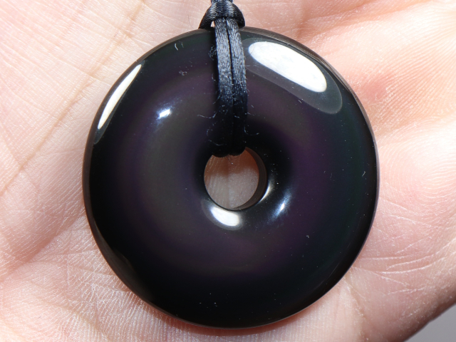 rainbow obsidian with cord