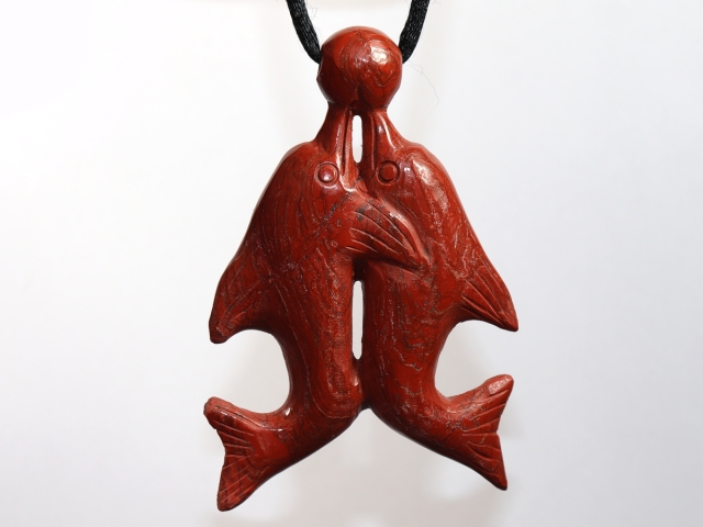 red jasper with nylon cord