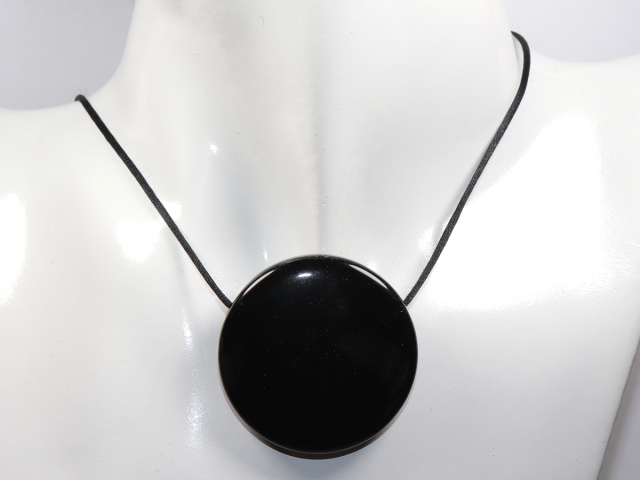 Preview: schwarzer Obsidian mit Band oder Silber 925