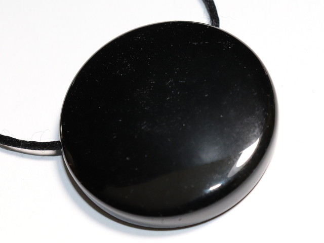 schwarzer Obsidian mit Band oder Silber 925