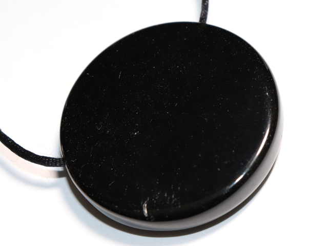 schwarzer Obsidian mit Band oder Silber 925