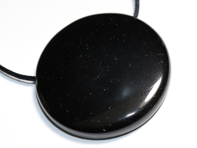 schwarzer Obsidian mit Band oder Silber 925