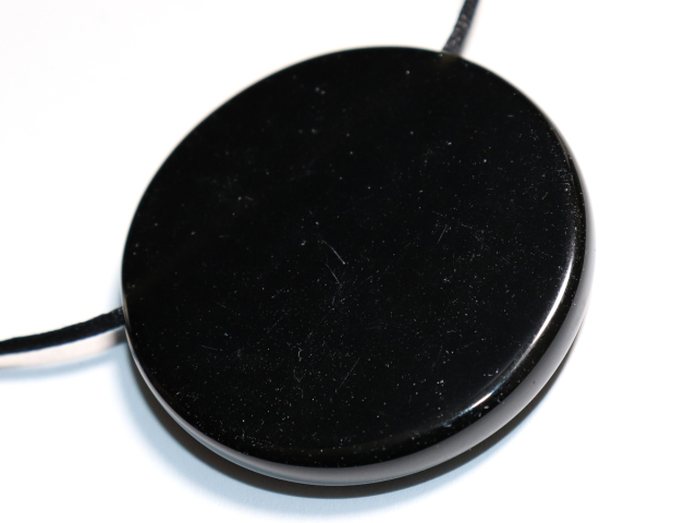 schwarzer Obsidian mit Band oder Silber 925