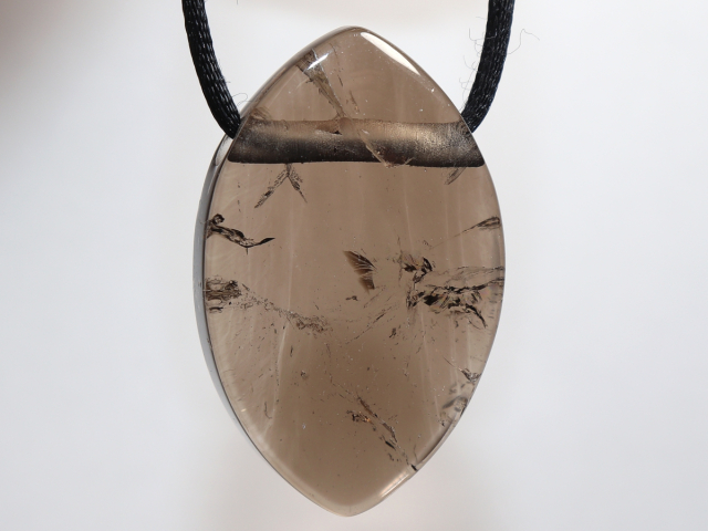smoky quartz with cord or silver 925