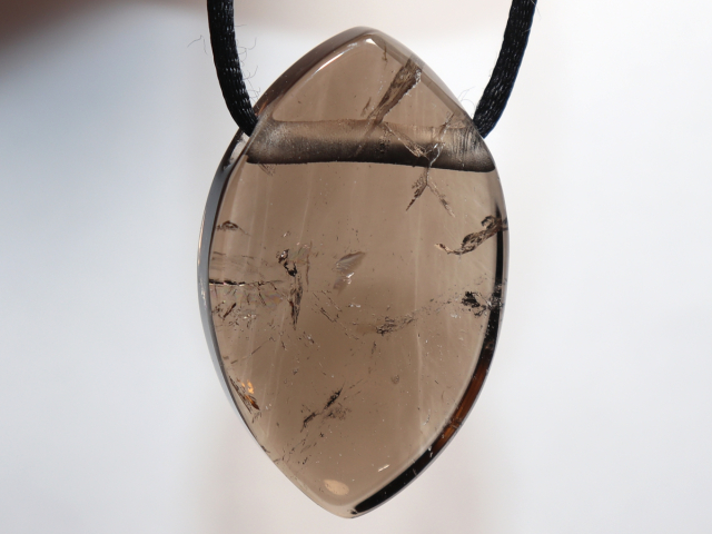 Preview: smoky quartz with cord or silver 925