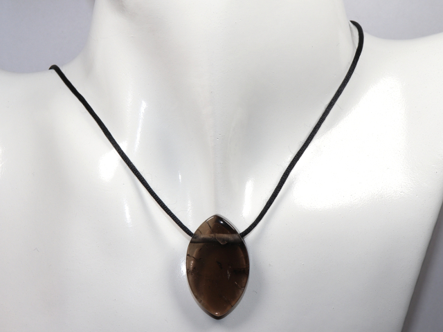 Preview: smoky quartz with cord or silver 925