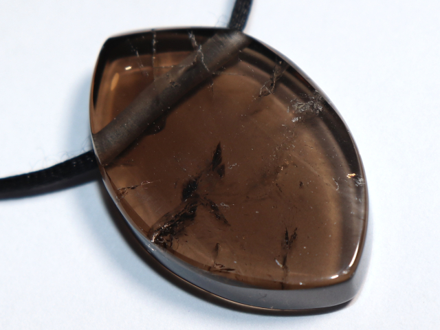 smoky quartz with cord or silver 925