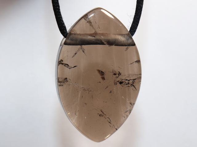 smoky quartz with cord or silver 925