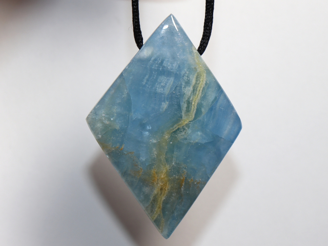blue aragonite with cord or silver 925