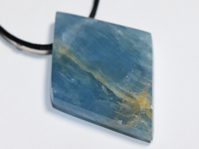 blue aragonite with cord or silver 925
