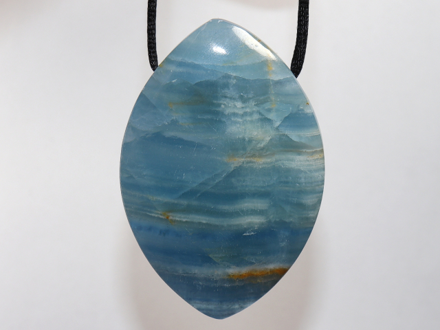 blue aragonite with cord or silver 925