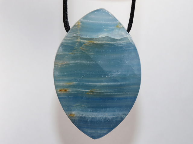 blue aragonite with cord or silver 925