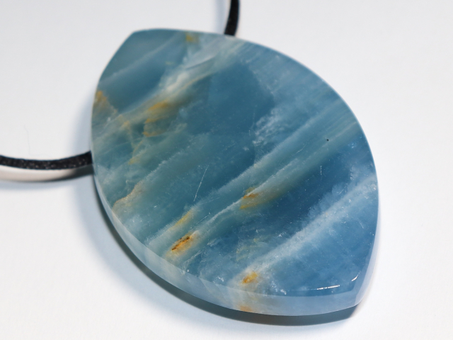 blue aragonite with cord or silver 925