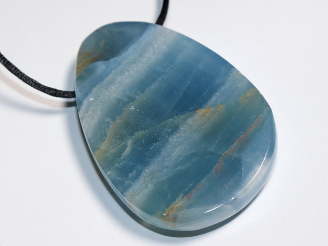 blue aragonite with cord or silver 925