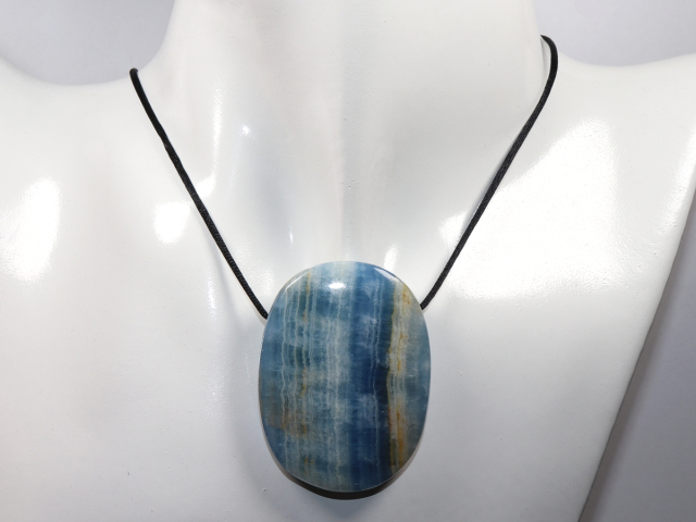blue aragonite with cord or silver 925
